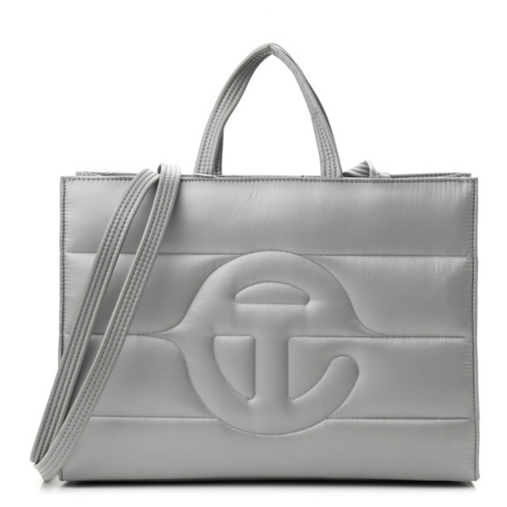 TELFAR Nylon Large Gray Quilted Tote Bag